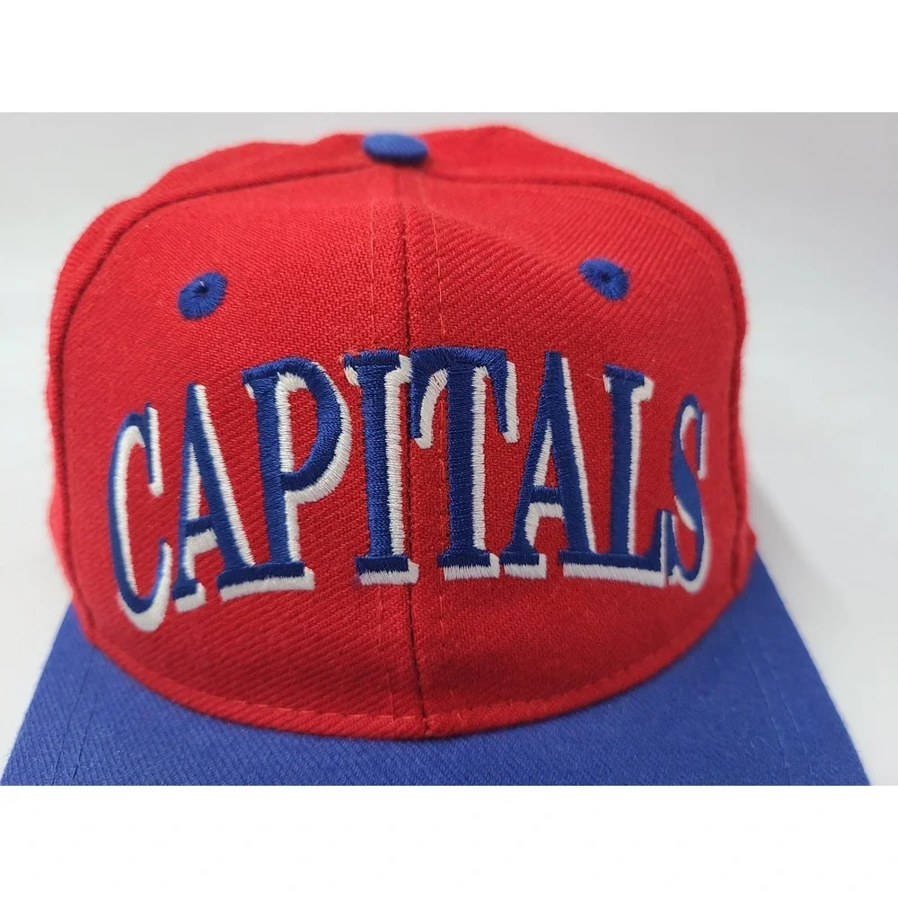 Vintage Washington Capitals The Game Fitted 6 1/2 Hat Cap Youth Boy NHL Red Blue